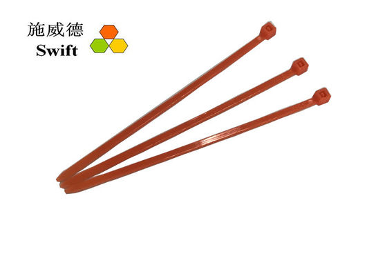 สีส้มที่ไม่สามารถปลดปล่อยได้ REACH RoHS 100mm Bulk Cable Ties